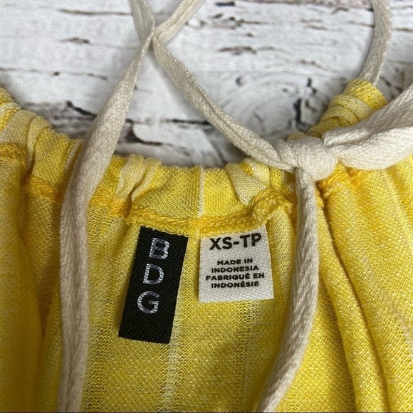 BDG Yellow/White Striped Crop Tank Top Size XS - Picture 4 of 5